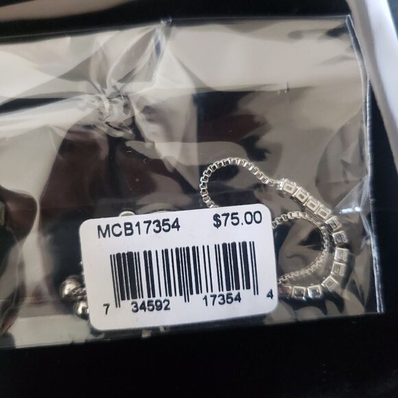 Cubic Zirconia Tree of life Adjustable Bolo Bracelet in Silver Plate NWT - Picture 2 of 5